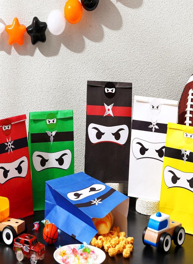 Chivertion 30 Pcs Ninja Gift Bags with Stickers Ninja Goody Gift Treat Bags for Birthday Themed Party Supplies - Image 5